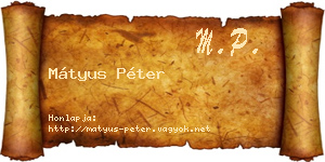 Mátyus Péter névjegykártya